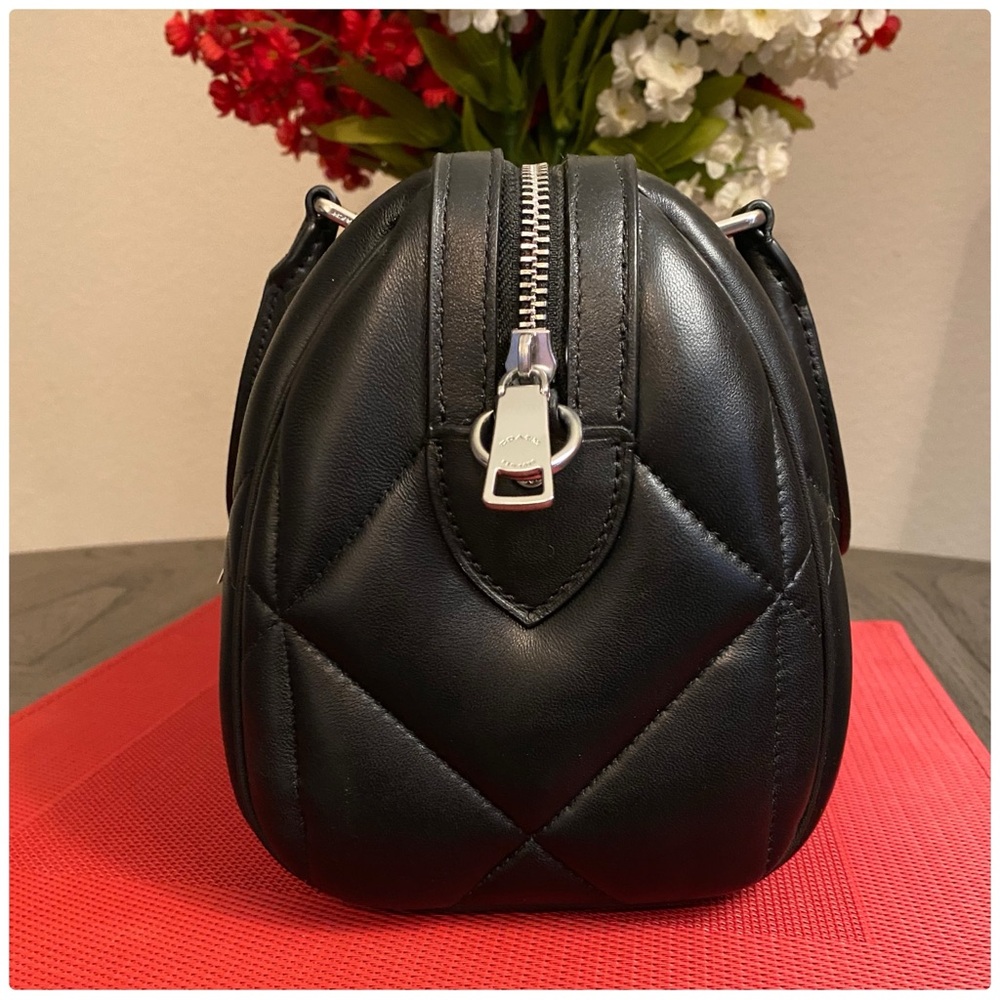 ❤️SOLD❤️NWT Coach Black Rowan Satchel with Puffy Diamond Quilting - Picture 4 of 12